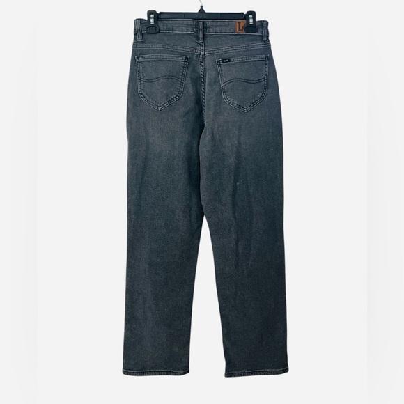 Lee Boyfriend Jeans Mid Rise Rolled Cuff Med Washed Black Women’s Size 8 - Picture 7 of 11